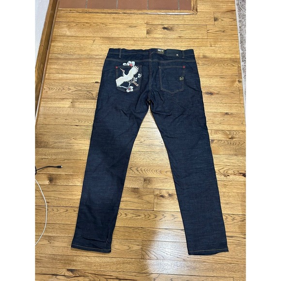 deKryptic Smiley Painted Dark Denim Jeans Graphic Print Men’s Size 42/34 NWT - Picture 4 of 7